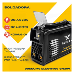 Soldadora Industrial 200 Amp Inverter Heavy Duty Premium Igbt 110v-220v