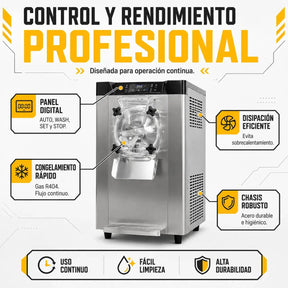 Máquina Helado Duro 20 Litros Por Hora Uso Comercial Acero Inoxidable 2000w