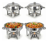 Bufetera Redonda 30l Chafing Dish 4pz Acero Inox Buffet