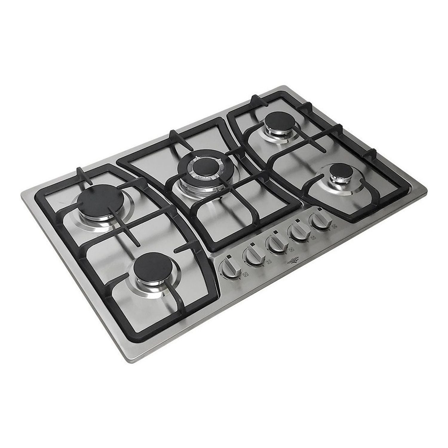 Parrilla Estufa Gas Lp Natural 5 Quemadores 76 cm en Acero Inoxidable y quemador central