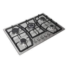 Parrilla Estufa Gas Lp Natural 5 Quemadores 76 cm en Acero Inoxidable y quemador central