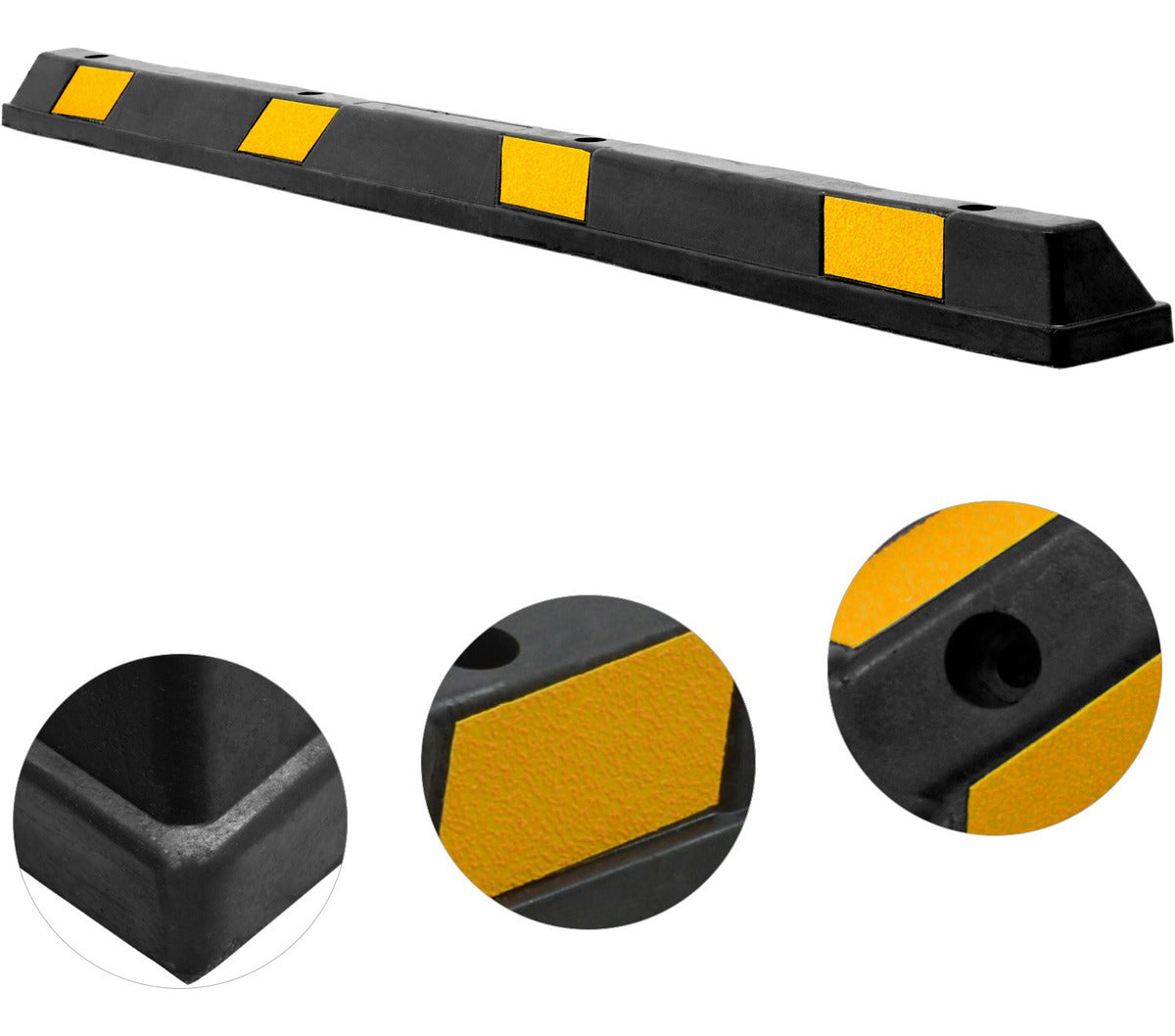 UISEBRT 2 topes para ruedas de garaje de acero estable, limitación de  aparcamiento, ayuda de aparcamiento para garaje, aparcamiento,  amarillo/negro, 60 x 8 x 10 cm : : Coche y moto