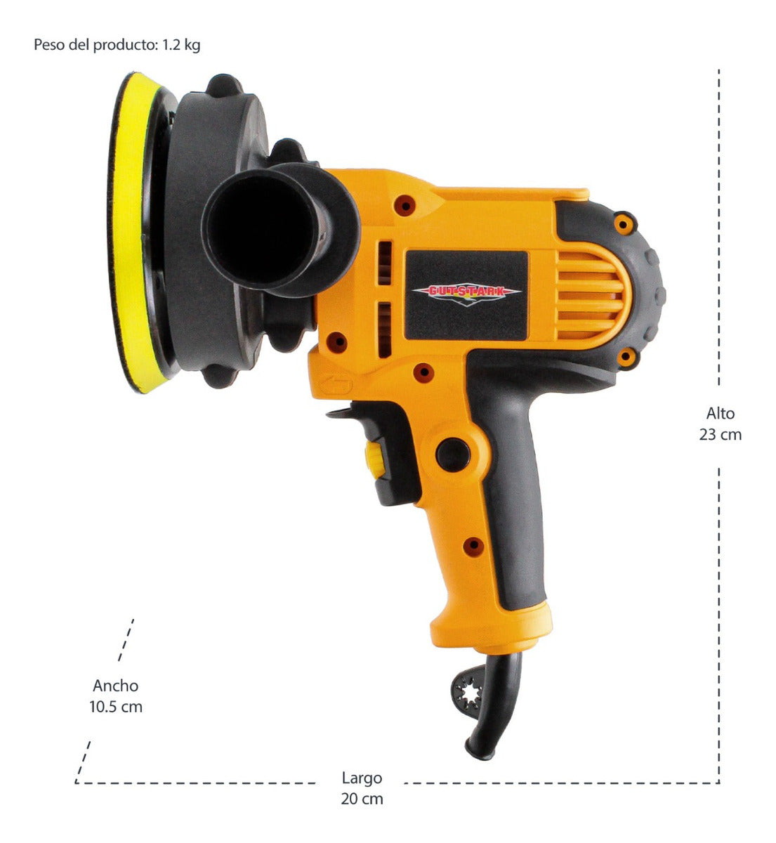 Pulidora Orbital Lijadora Industrial 700w 3700rpm + Esponjas