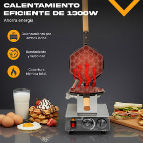 Maquina Electrica Giratoria Waffles Bubble Gofres Burbuja