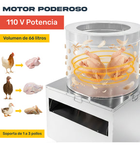 Desplumadora Pollos Pavo Codorniz Removedora Plumas Aves 66