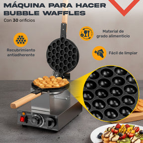 Maquina Electrica Giratoria Waffles Bubble Gofres Burbuja