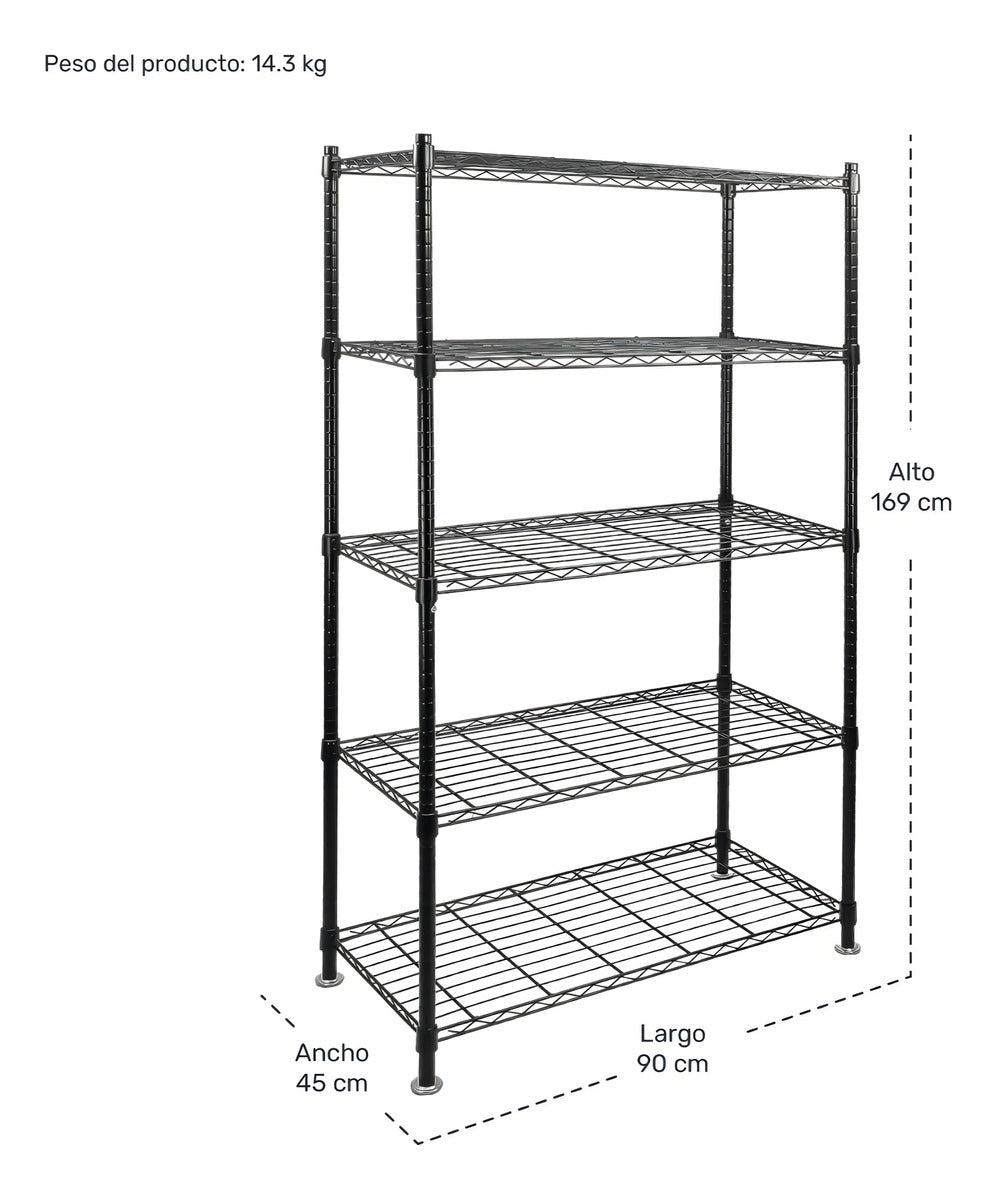 Estante Anaquel Organizador Acero 5 Niveles Resistente