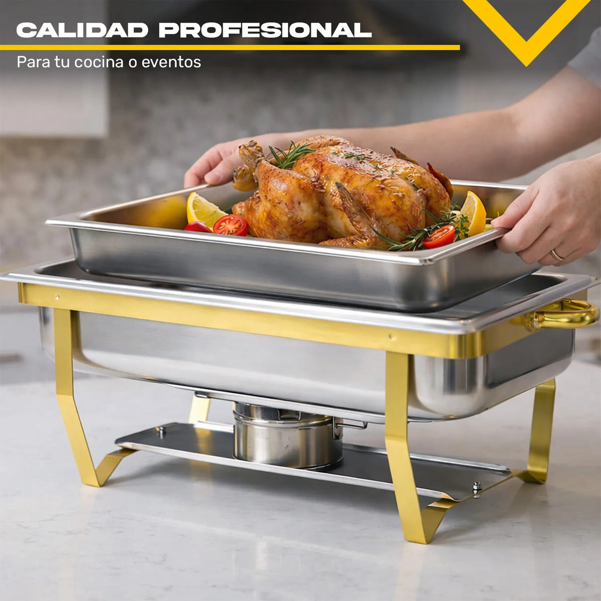 Bufetera 44l Chafing Dish 4pz Acero Inoxidable Vaporera Chef