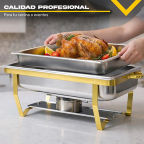 Bufetera 44l Chafing Dish 4pz Acero Inoxidable Vaporera Chef