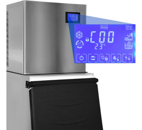 Maquina De Hielo Industrial Comercial 200kg 900w Automática Color Plateado