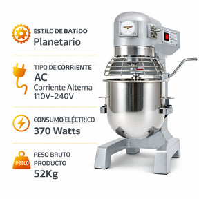 Batidora Industrial 10lts 2 Velocidades 370w