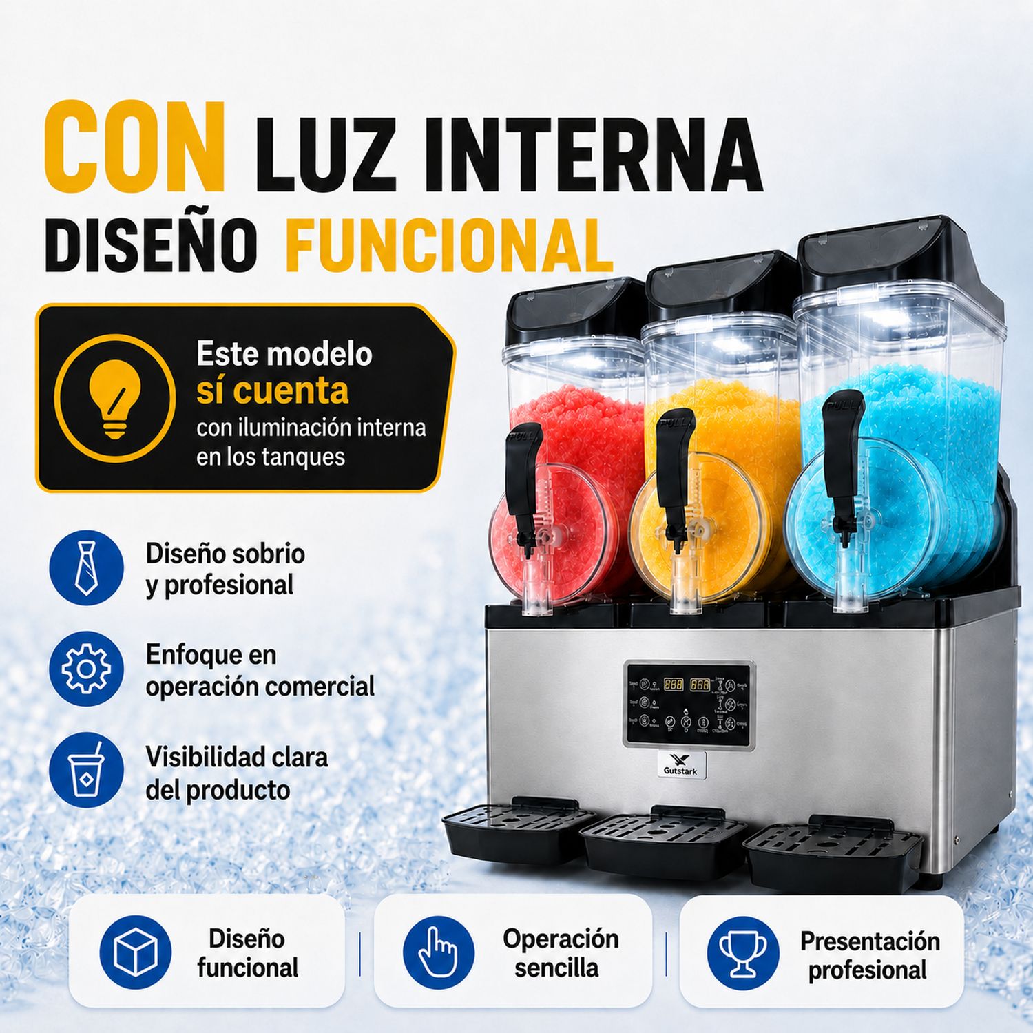 Maquina Para Frappe Smoothies Raspado 45 Litros Industrial