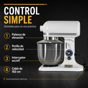 Batidora Pedestal 3 En 1 Industrial 7 Litros 650rpm 300w