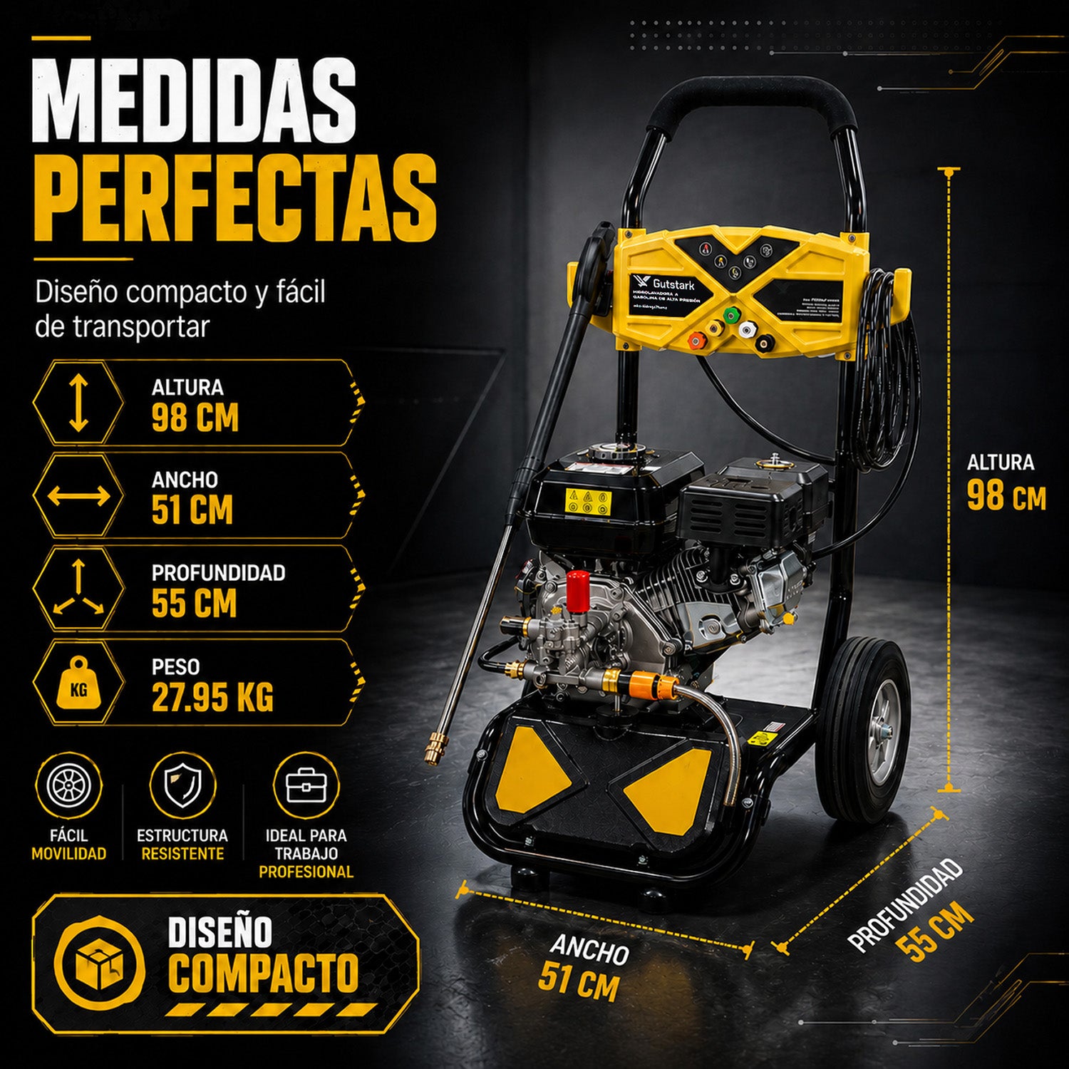 Hidrolavadora Industrial Motor A Gasolina 2200 Psi 7 Hp
