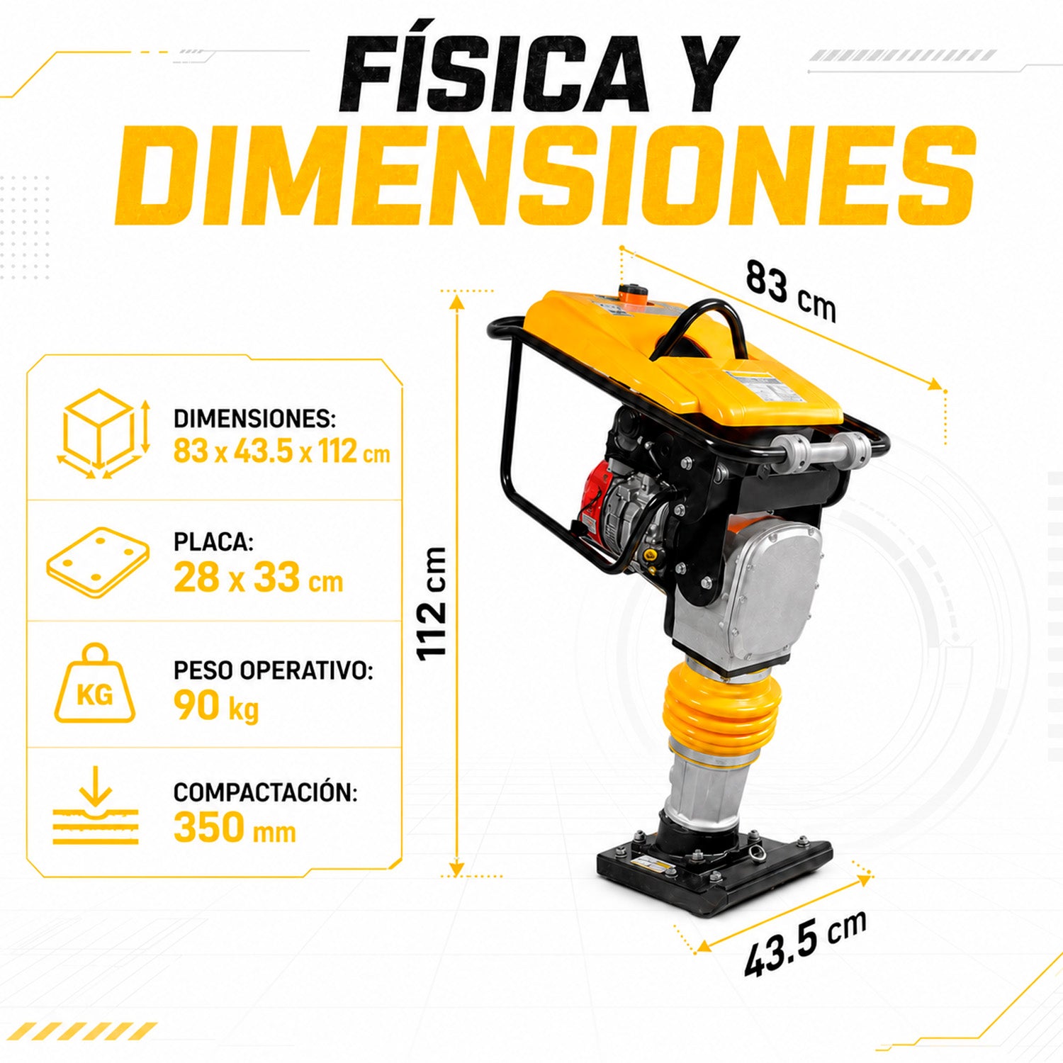 Bailarina Compactadora Concreto Apisonadora 6.5 Hp