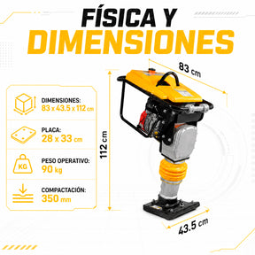 Bailarina Compactadora Concreto Apisonadora 6.5 Hp