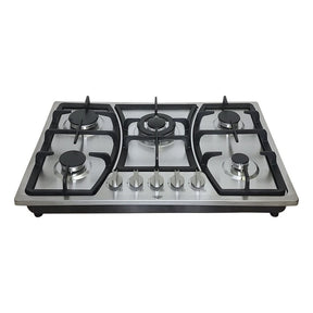 Parrilla Estufa Gas Lp Natural 5 Quemadores 76 cm en Acero Inoxidable y quemador central
