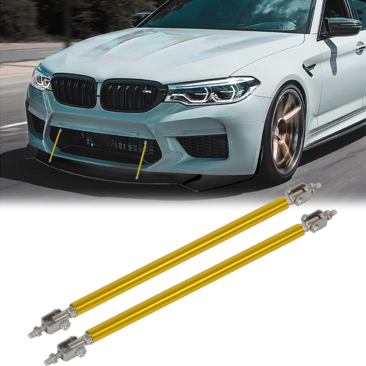 Kit Lip Universal Tipo Fibra Carbono + Sujetadores Lip Ama