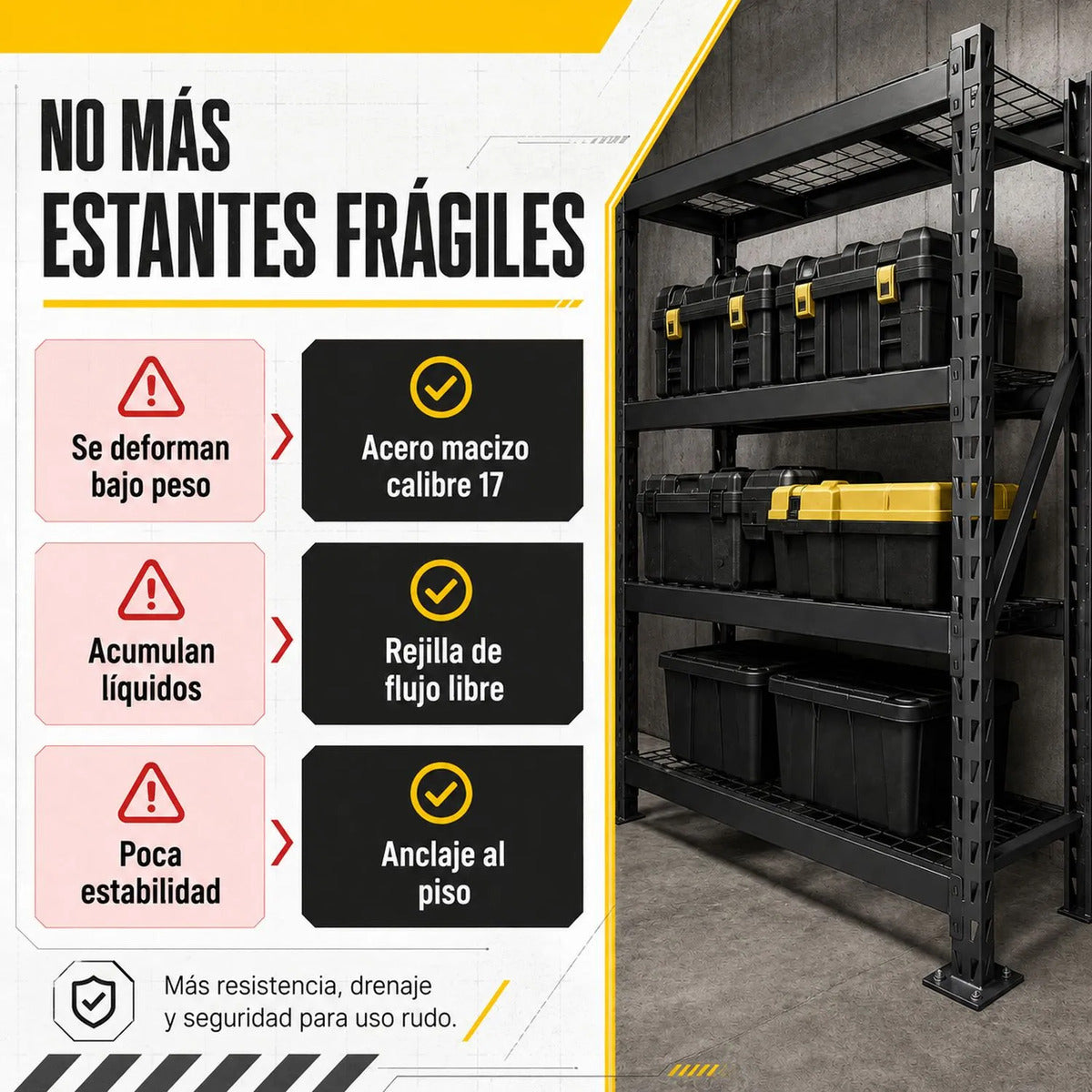Rack Anaquel Industrial Acero 2177 Kilogramos 8 Viguetas