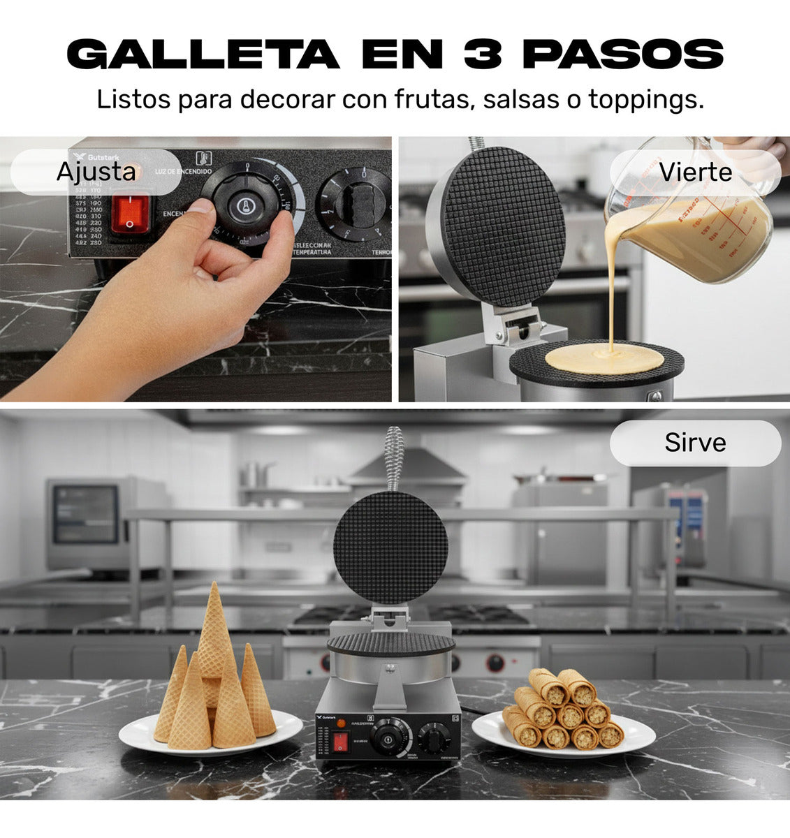 Wafflera Electrica Doble Industrial Antiadherente 2000w 250°