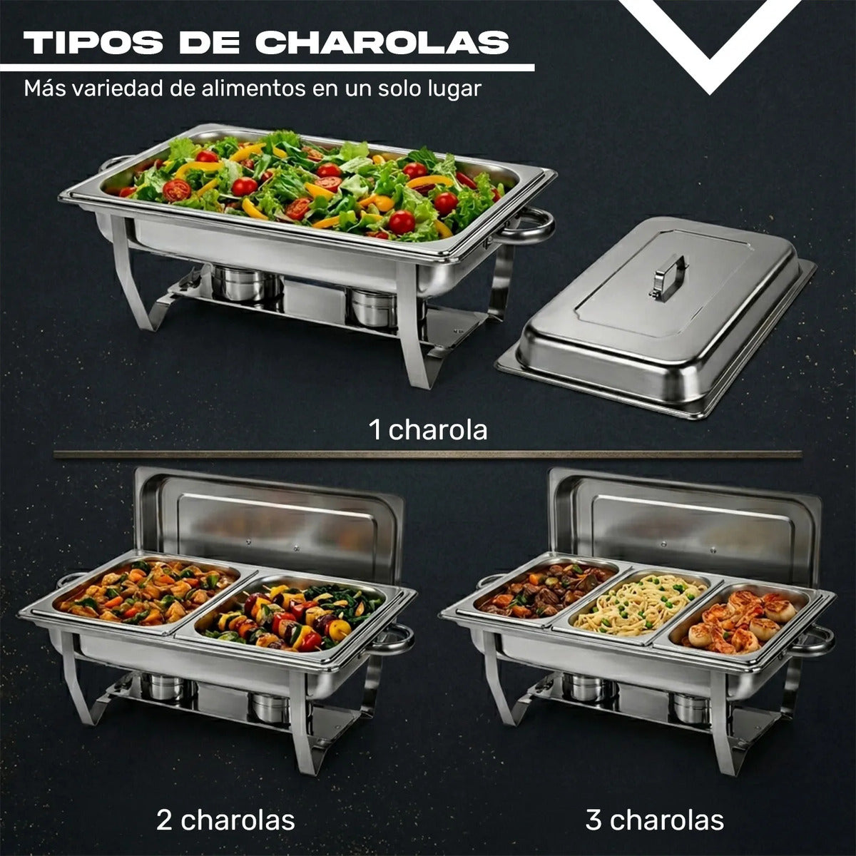Bufetera Chafer 44l Chafing Dish 4pz Acero Inoxidable Buffet