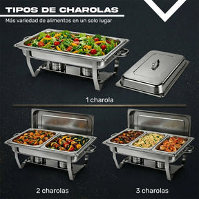Bufetera Chafer 44l Chafing Dish 4pz Acero Inoxidable Buffet