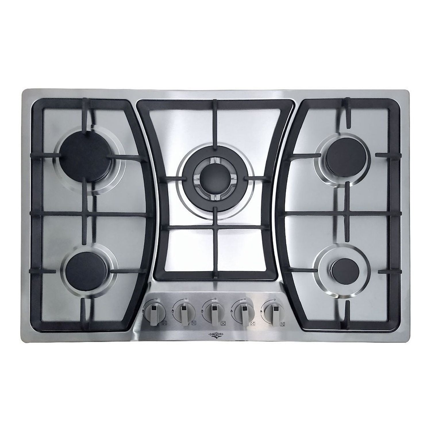 Parrilla Estufa Gas Lp Natural 5 Quemadores 76 cm en Acero Inoxidable y quemador central