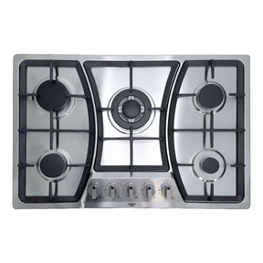 Parrilla Estufa Gas Lp Natural 5 Quemadores 76 cm en Acero Inoxidable y quemador central