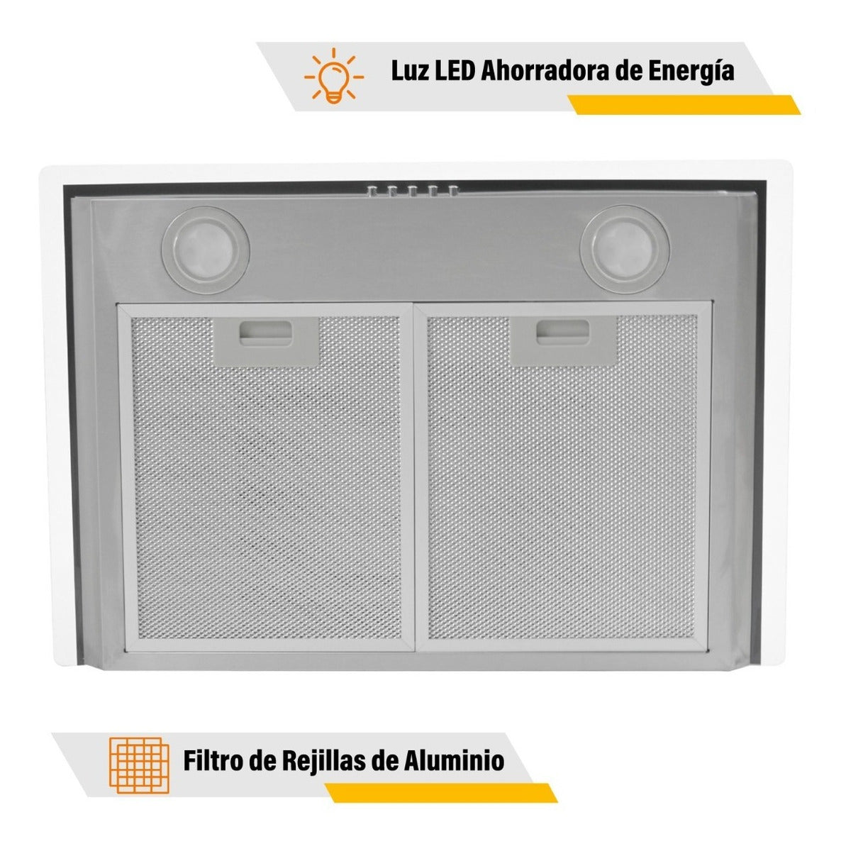 Combo Parilla Inoxidable 4 Quemadores Campana Cristal 60cm