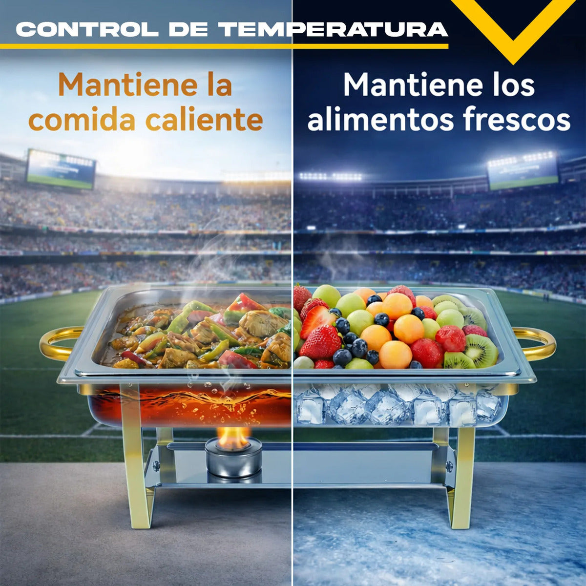 Bufetera 44l Chafing Dish 4pz Acero Inoxidable Vaporera Chef