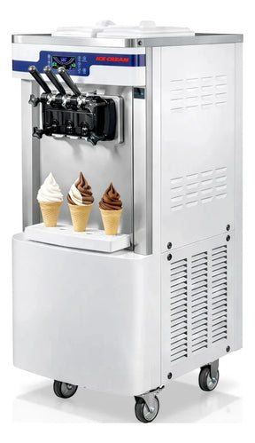 Máquina De Helado Suave Comercial Doble Tolva 3 Sabores 9l