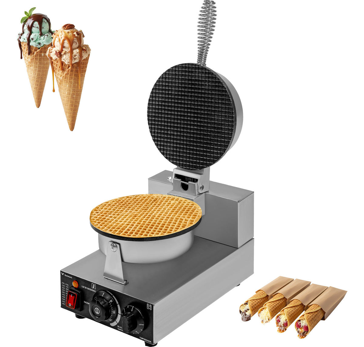 Wafflera Electrica Doble Industrial Antiadherente 2000w 250°