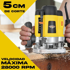 Router Madera + 6 Brocas Carpinteria 1400 W Rebajadora