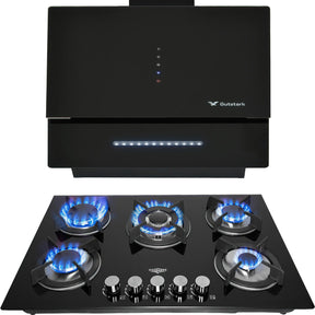 Combo Campana Extractor Silencioso Plegable + Parrilla Cristal 5 Quemadores