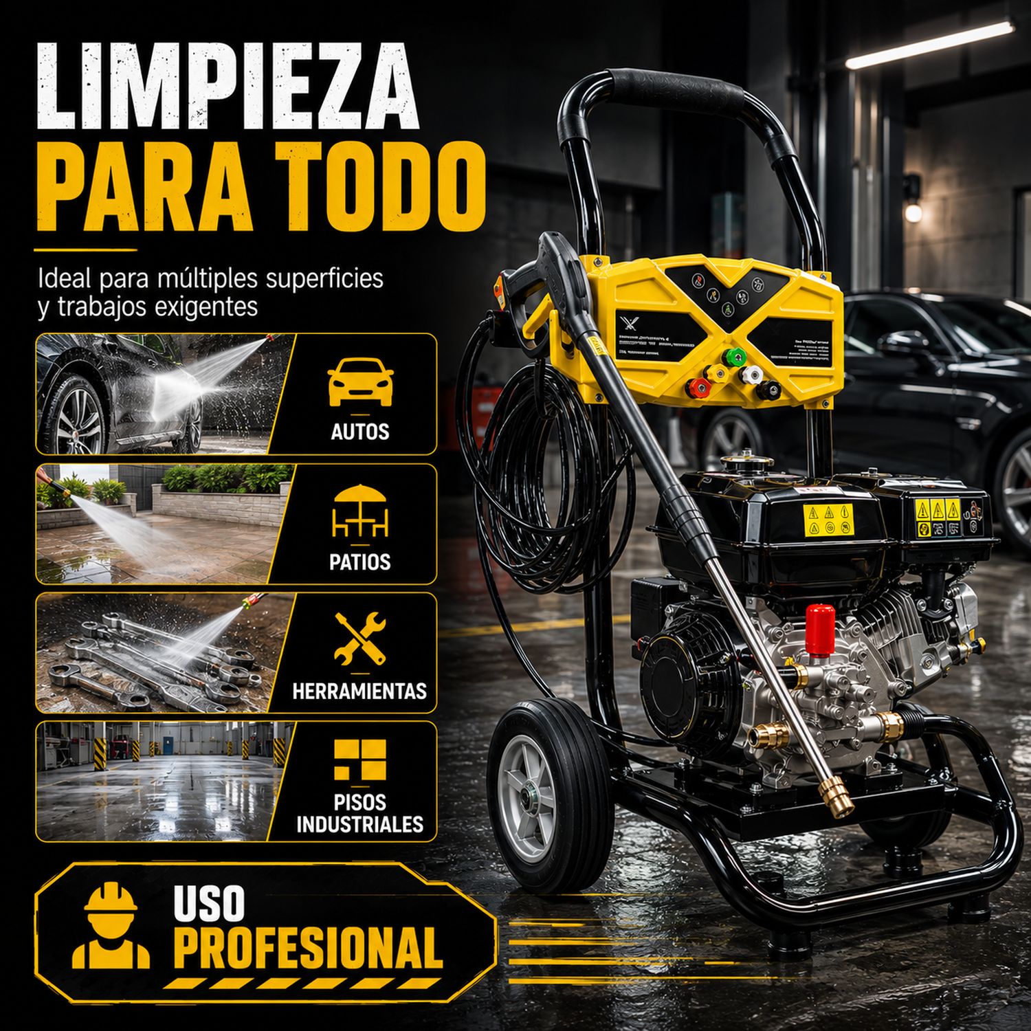 Hidrolavadora Industrial Motor A Gasolina 2200 Psi 7 Hp