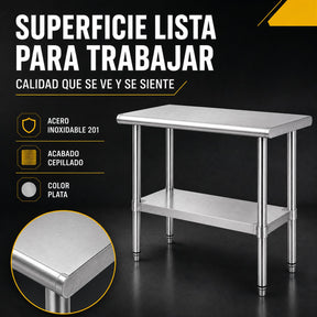 Mesa Isla Acero Inoxidable Mesa Trabajo Cocina 95x45x90
