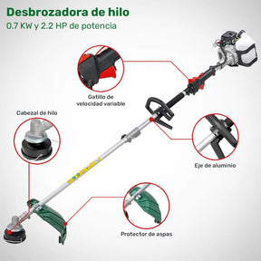 Desbrozadora Gasolina Desmaleza Recta 27cc 1hp 600ml Jardimex
