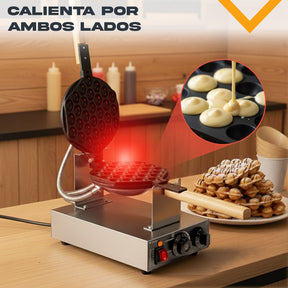 Maquina Electrica Giratoria Waffles Bubble Gofres Burbuja