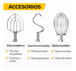 Batidora Industrial 30lts 3 Velocidades 1500w Acero Inoxidable