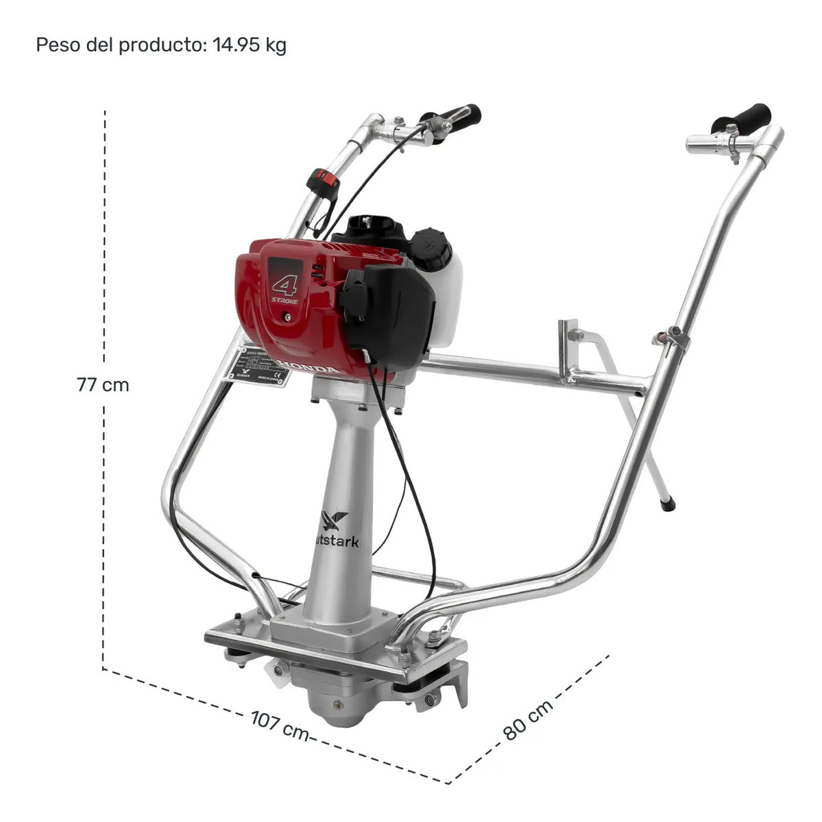 Regla Vibratoria Concreto Motor Gasolina 1.6hp Con Cuchilla