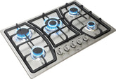 Parrilla de Gas Empotrable 5 Quemadores Acero Inoxidable