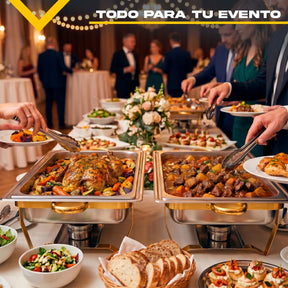 Bufetera 44l Chafing Dish 4pz Acero Inoxidable Vaporera Chef