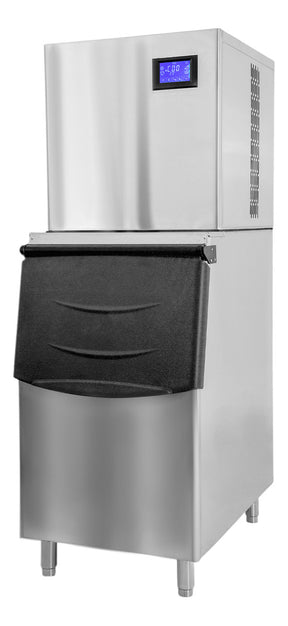 Maquina De Hielo Industrial Comercial 200kg 900w Automática Color Plateado