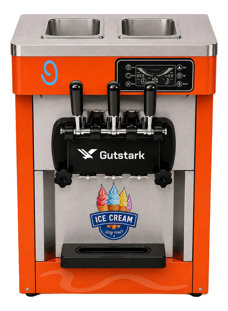 Maquina Helado Yoghurt Suave Nieve Comercial Helados 1800w Color Naranja