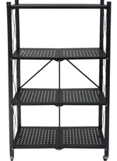 Estante Anaquel Organizador Plegable 4 Niveles Rack Metalico Color Negro