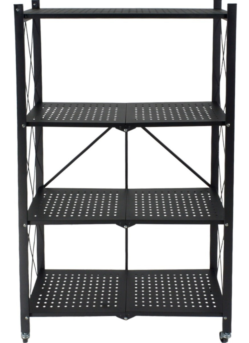 Estante Anaquel Organizador Plegable 4 Niveles Rack Metalico Color Negro