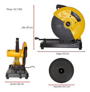 Sierra Circular Cortadora Metal Disco 14 Pulgadas 4000 Rpm 2000w
