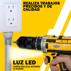 Taladro Rotomartillo Percutor Inalambrico 1/2'' 1300RPM 300W C/2batería 69pz