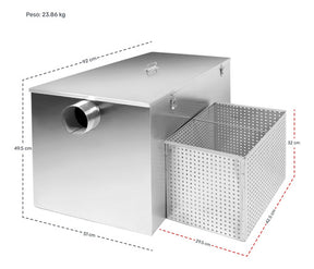 Trampa Grasa Industrial Restaurantes Acero Inoxidable 36kg