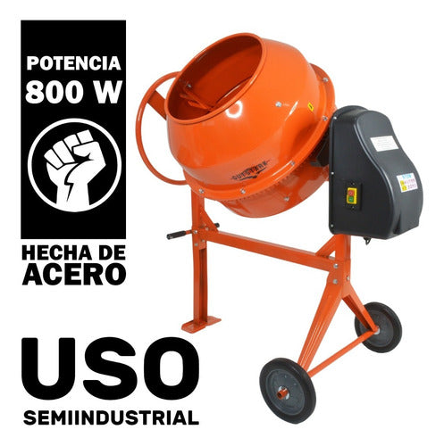 Revolvedora De Concreto Electrica 1/2 Saco 160 L 1 Hp